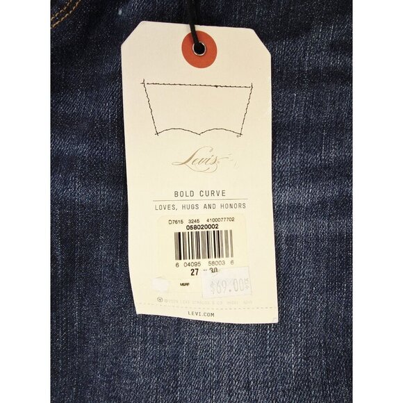 Levi's Size 27X30 Womens Bold Curve Bootcut Blue Denim 5 Pocket Logo Jeans NWT - Picture 8 of 14